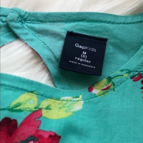 Gap girls dress size 7/8 Spring green floral print - Picture 7 of 7